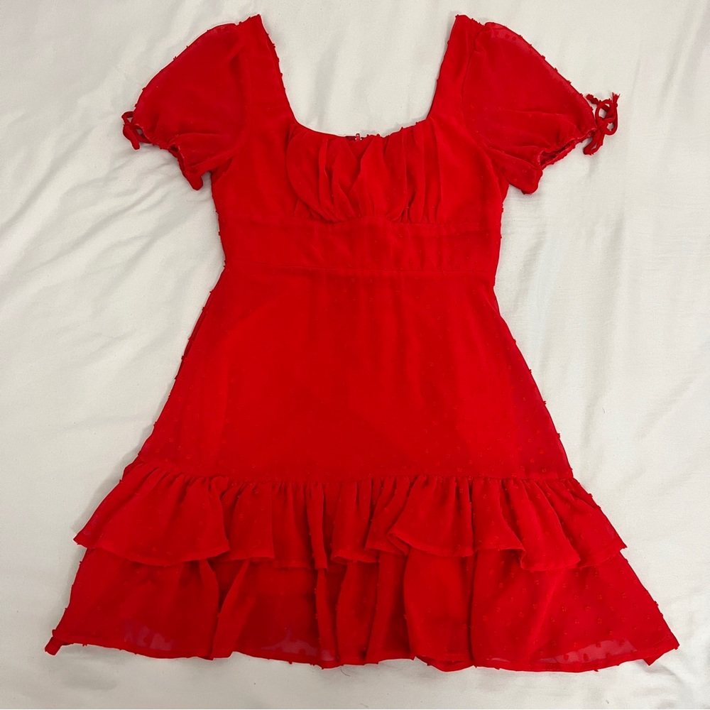 B. DARLIN Red Orange Mini Dress Size 5 / 6